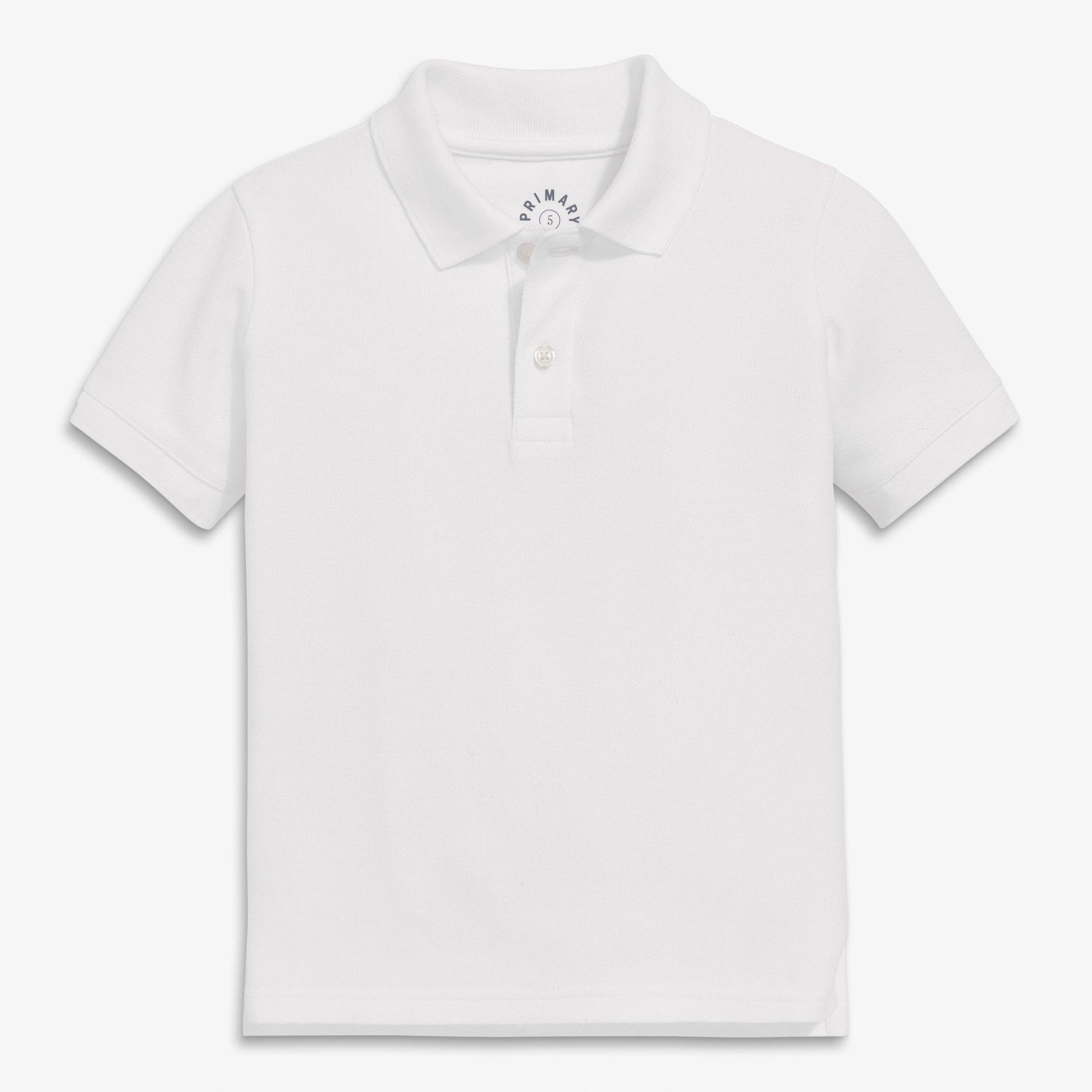 Short Sleeve Pique Polo White