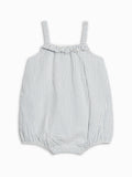 Rosalie Seersucker Ruffle Bubble Romper - Shore Stripe / Sea