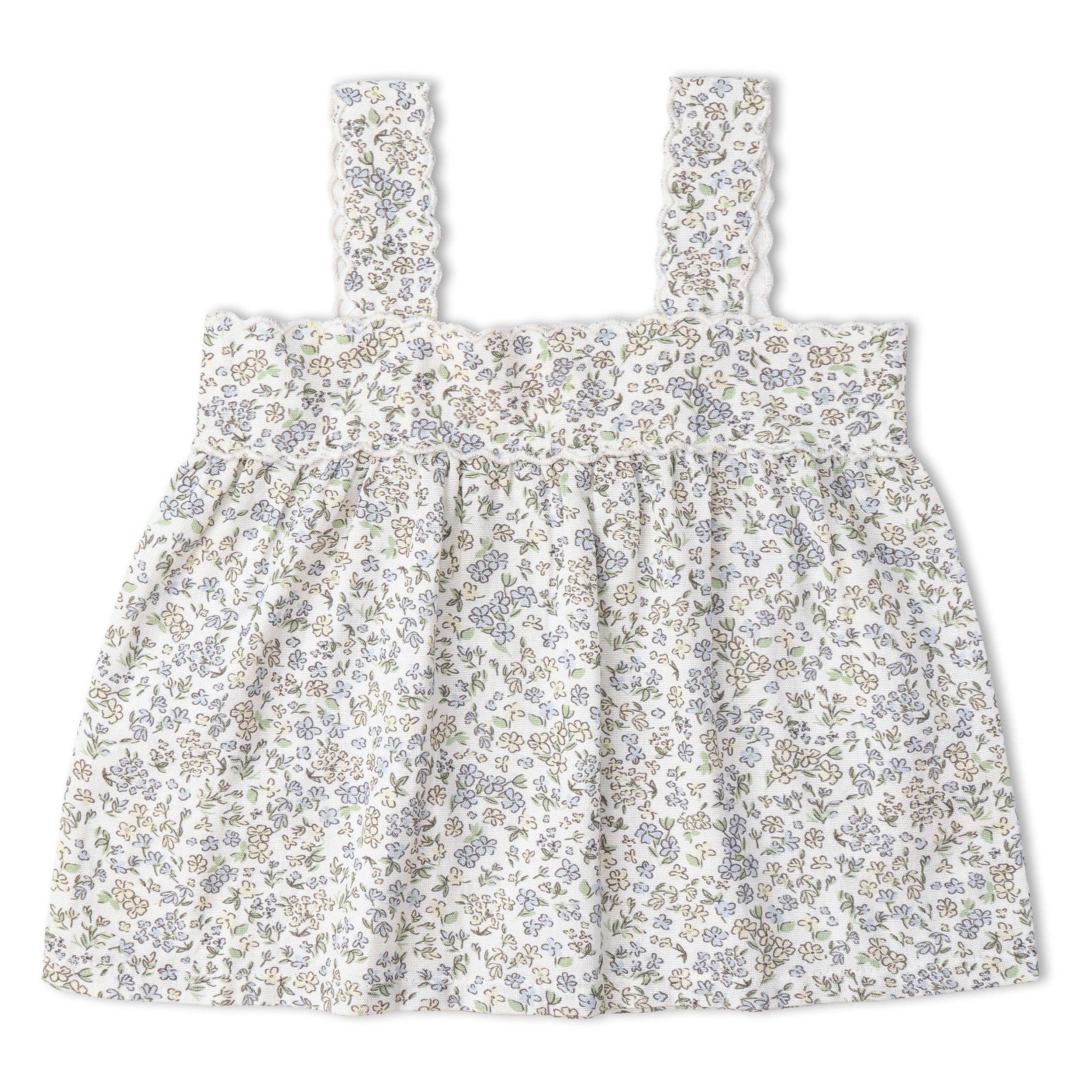 Organic Scalloped Top & Bloomers Set - Tulle Floral