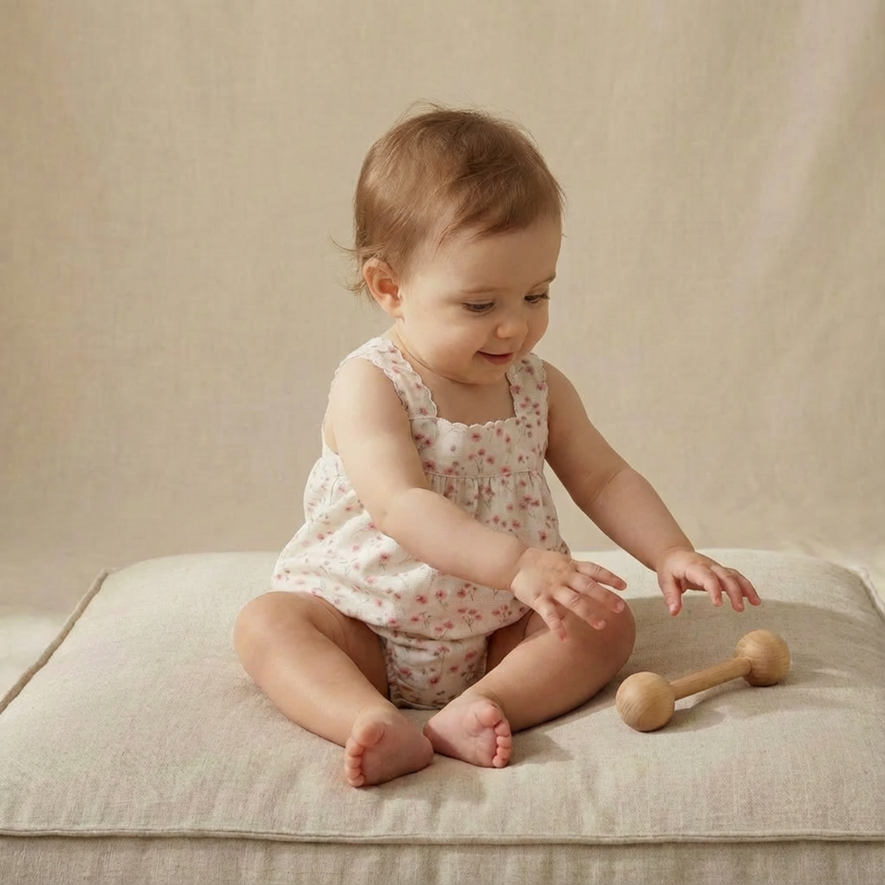 Organic Scalloped Top & Bloomers Set - Pink  Bloom