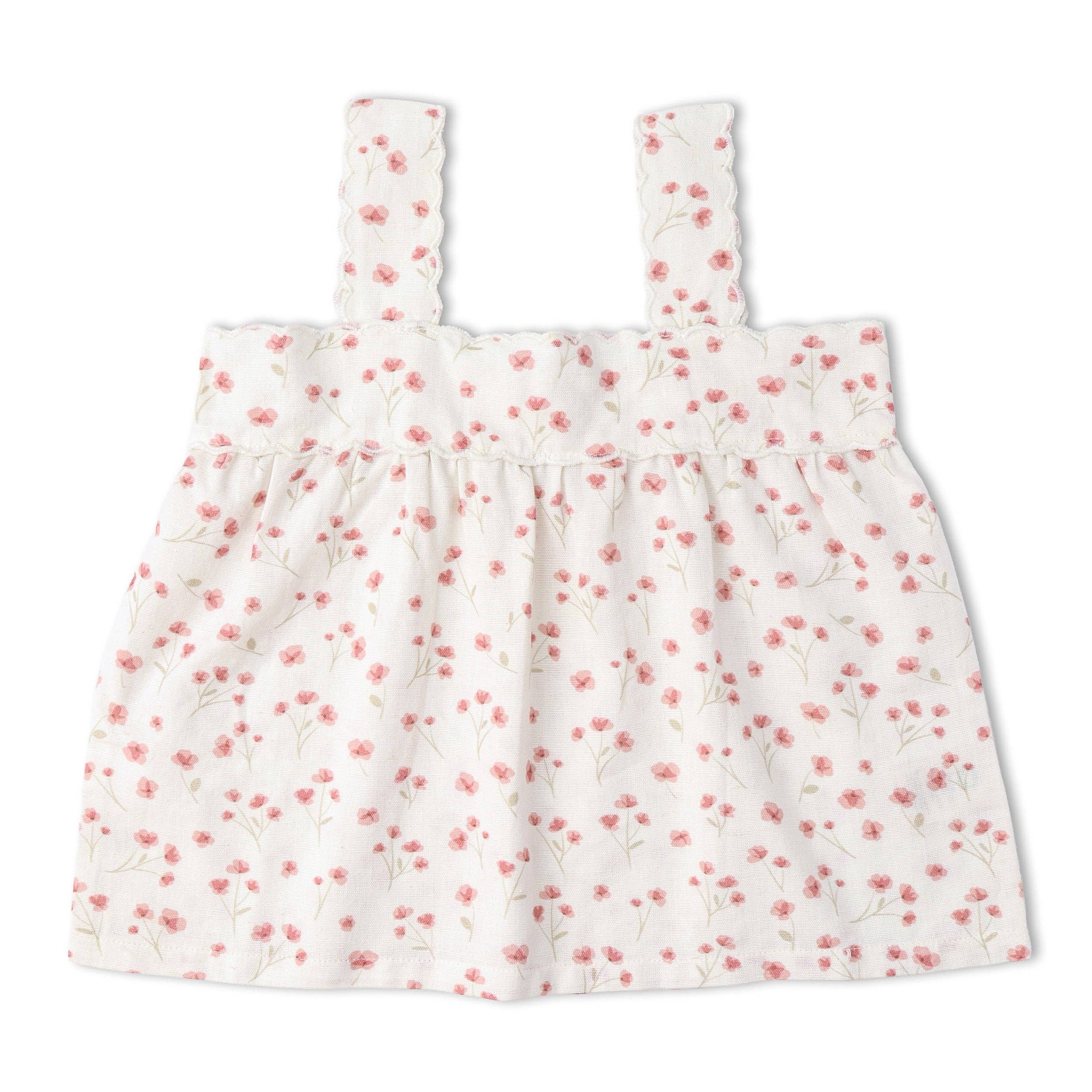 Organic Scalloped Top & Bloomers Set - Pink  Bloom