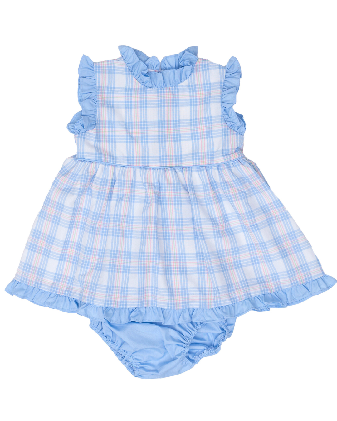 Reagan Pink & Blue Plaid Bloomer Set