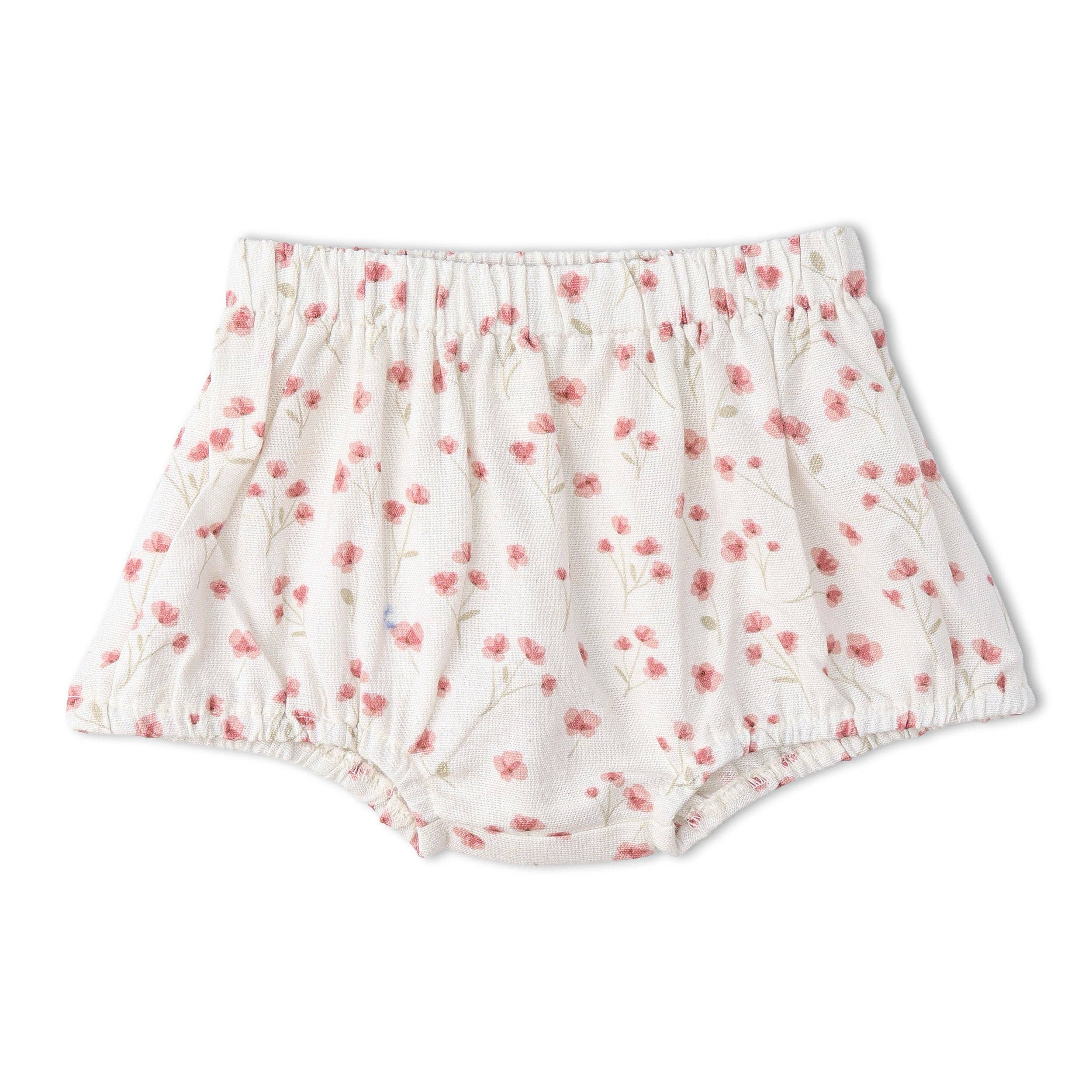 Organic Scalloped Top & Bloomers Set - Pink  Bloom