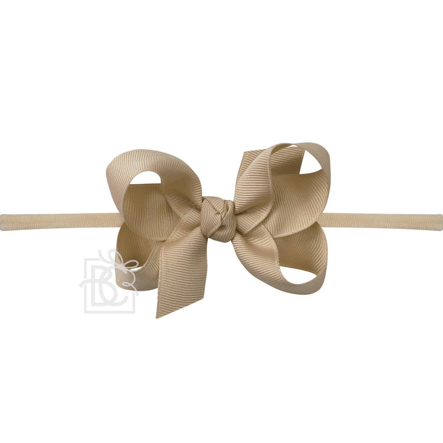 1/4" Nylon Pantyhose Headband w/ Signature Grosgrain Bow Medium 3.5"