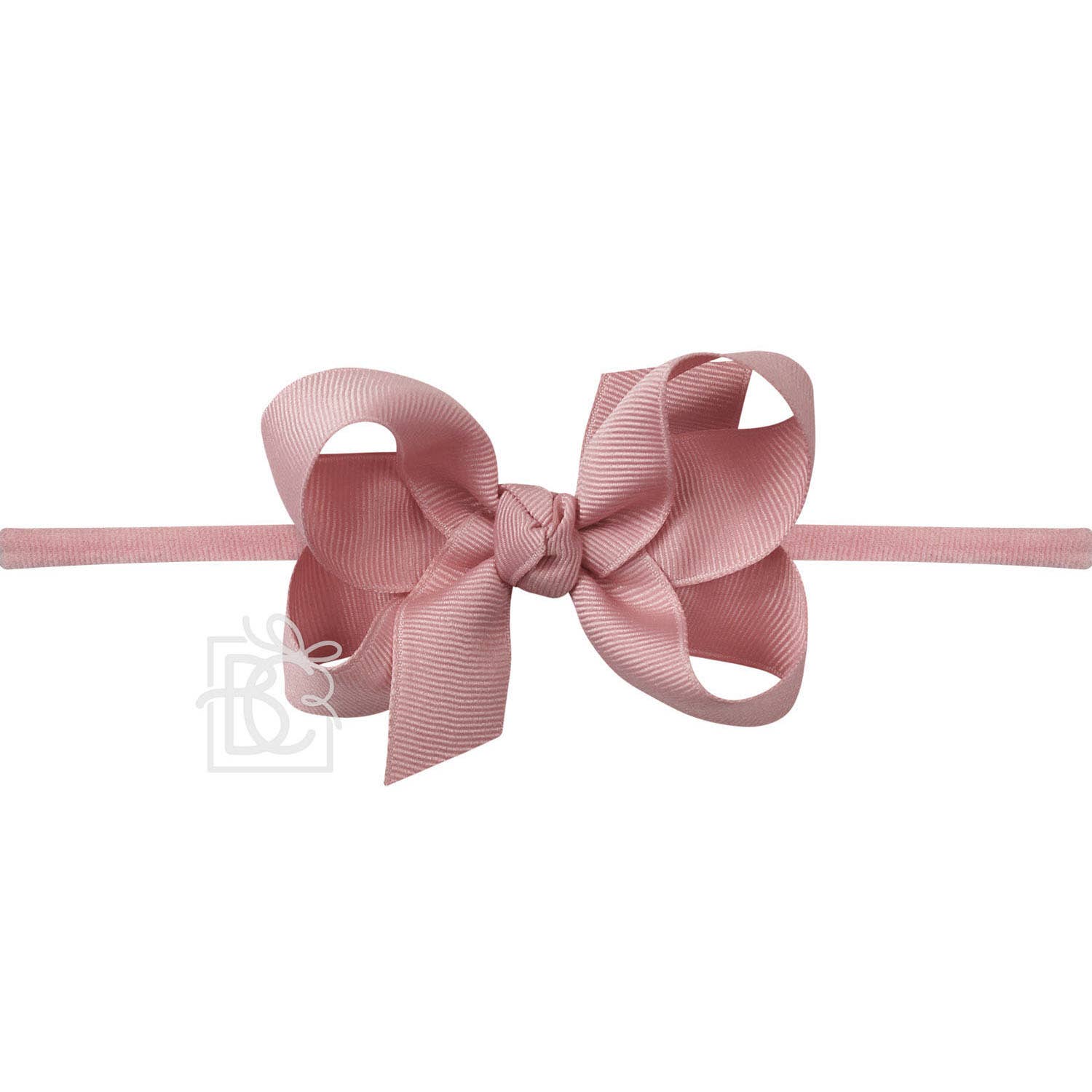 1/4" Nylon Pantyhose Headband w/ Signature Grosgrain Bow Medium 3.5"